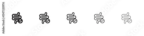 Good digestion icon flat illustration set logo