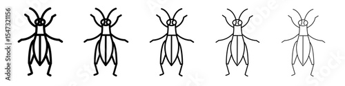 Grasshopper icon flat illustration set logo
