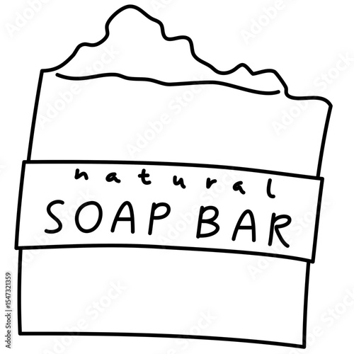 Hand drawn outline coloring Handmade nature soap Illustration