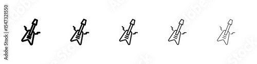 Guitar icon flat illustration set logo