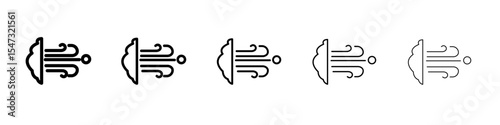 gust icon flat illustration set logo