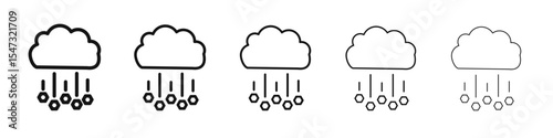 Hail icon flat illustration set logo