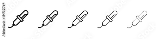 Hair curler icon flat illustration set logo