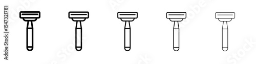 Hair removing razor icon flat illustration set logo