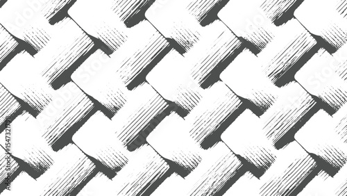 Abstract grayscale woven texture pattern background interlocking gray and white striped diagonal lines geometric design seamless repeat