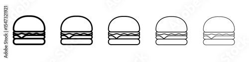 Hamburger icon flat illustration set logo
