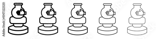 Handmade pottery icon flat illustration set logo