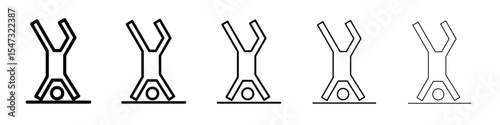 handstand exercise icon flat illustration set logo