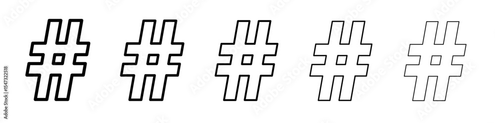 Fototapeta premium Hashtag icon flat illustration set logo