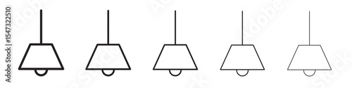 Hanging light icon flat illustration set logo