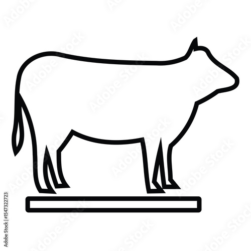 cow animal line icon design. cow animal thin black outline symbol vector illustration. editable stroke icon on transparent background.