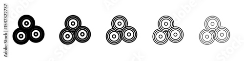 Hay bale icon flat illustration set logo