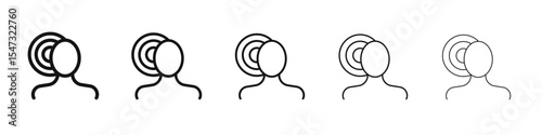 Headache icon flat illustration set logo