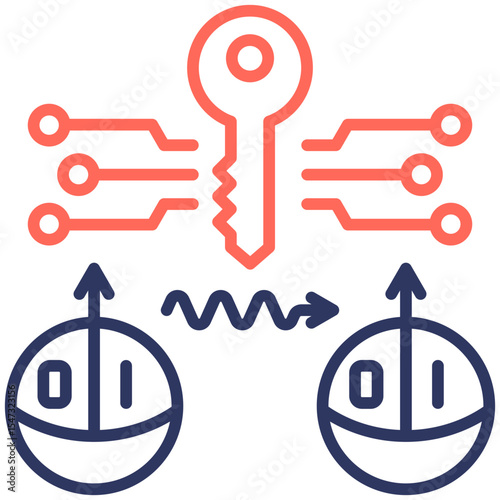 Quantum Key Distribution Icon