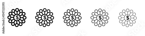 hedge fund icon flat illustration set logo