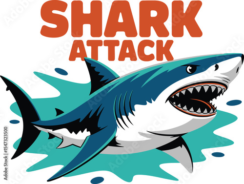 Shark silhouette vector illustration vector white background.