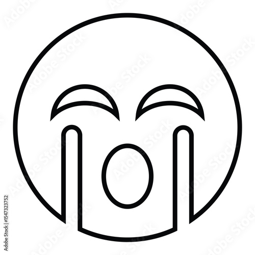 cry set line icon design. cry set thin black outline symbol vector illustration. editable stroke icon on transparent background.
