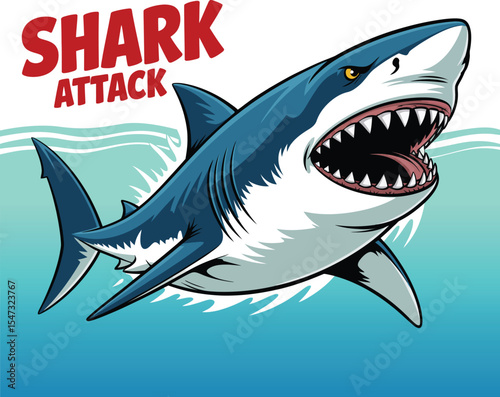 Shark silhouette vector illustration vector white background.