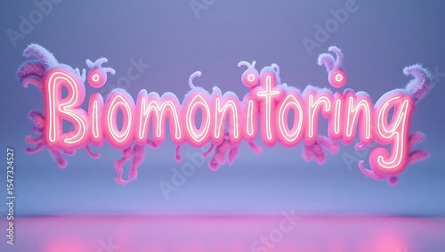 Innovative biomedicine concept showcasing the term biomonitoring with vibrant visuals