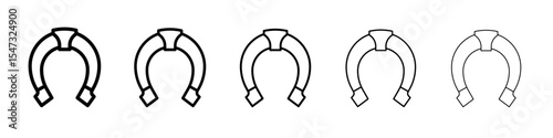 Horseshoe icon flat illustration set logo