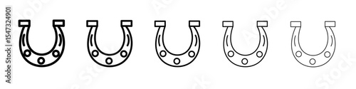 Horseshoe icon flat illustration set logo