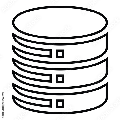 database line icon design. database thin black outline symbol vector illustration. editable stroke icon on transparent background. photo