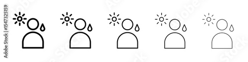 hot human icon flat illustration set logo