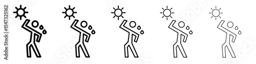 hot human icon flat illustration set logo