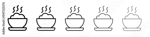 Hot meal icon flat illustration set logo