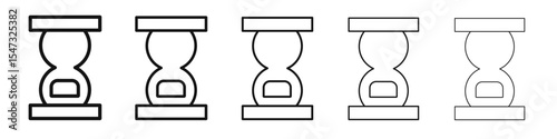 Hourglass icon flat illustration set logo