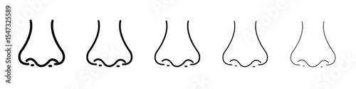 Human nose icon flat illustration set logo