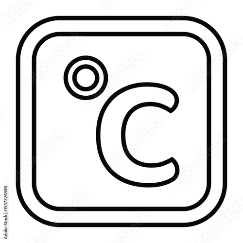degree celsius line icon design. degree celsius thin black outline symbol vector illustration. editable stroke icon on transparent background.