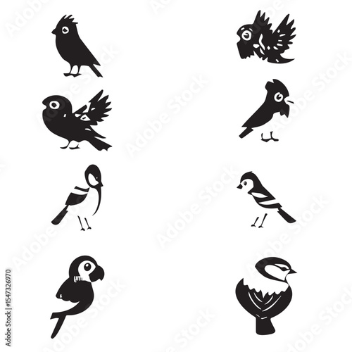 Cute Birds vector Set