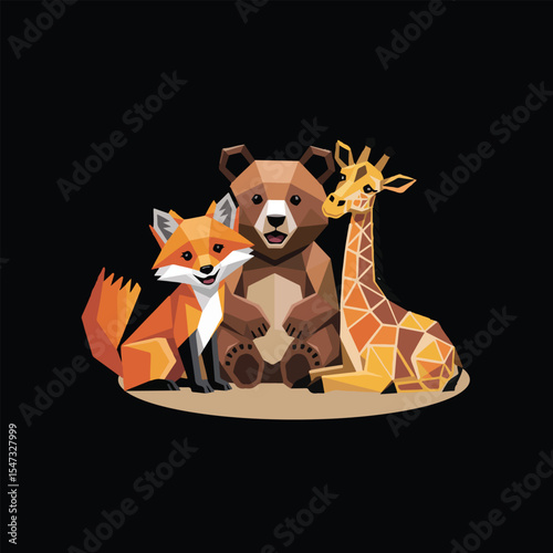 geometric animals.