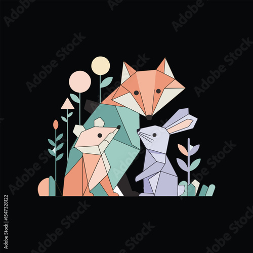 geometric animals.