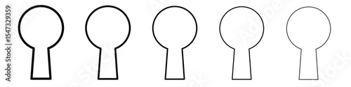 key hole icon flat illustration set logo