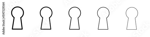 key hole icon flat illustration set logo