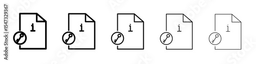 key information icon flat illustration set logo