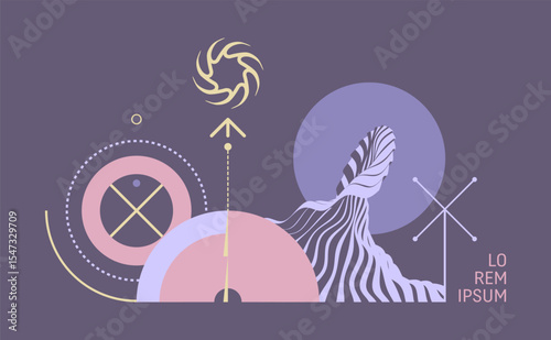 Ocean waves with optical illusion. Art composition. Artistic composition of virtual space model with abstract figures. Cover design template. Vector for brochure, poster, presentation, flyer or banner