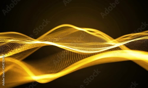 Abstract Gold Particle Wave Motion Graphic