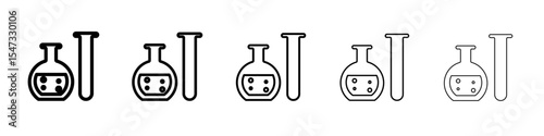 Laboratory test icon flat illustration set logo