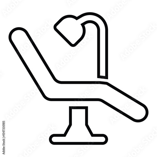 dental chair line icon design. dental chair thin black outline symbol vector illustration. editable stroke icon on transparent background.