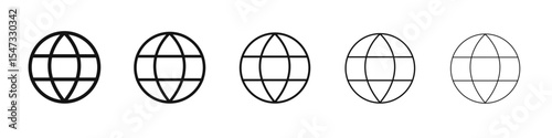 Language icon flat illustration set logo