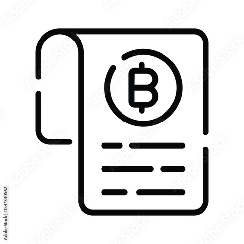 A captivating outline icon of bitcoin bill