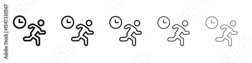 Late icon flat illustration set logo