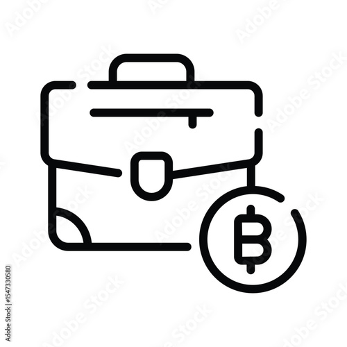 Modern linear icon of bitcoin briefcase, ready for premium use