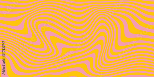 Colorful abstract linear distorted background. Retro  wavy psychedelic pattern wavy psychedelic texture