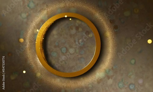 Golden Circle Frame with Sparkling Background Animation