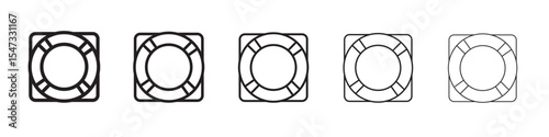 Life buoy icon flat illustration set logo