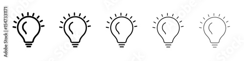 light bulb icon flat illustration set logo